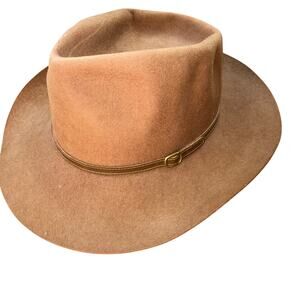Bailey Size 71/4 58 Felt 100% Wool Drafter Men's Brown Cowboy Fedora Hat